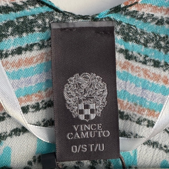 NWT Vince Camuto Kimono Boho Beach Coverup Tropical Resort Vacation Turquoise - Picture 5 of 8